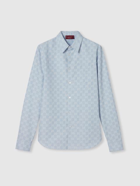 GUCCI Striped GG cotton jacquard shirt
