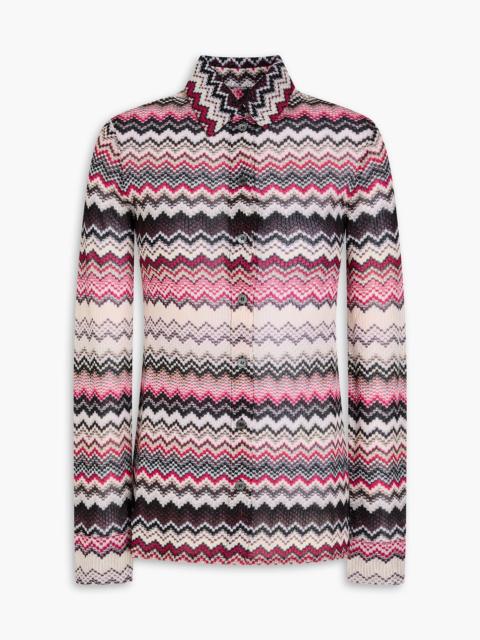 Missoni Metallic crochet-knit shirt
