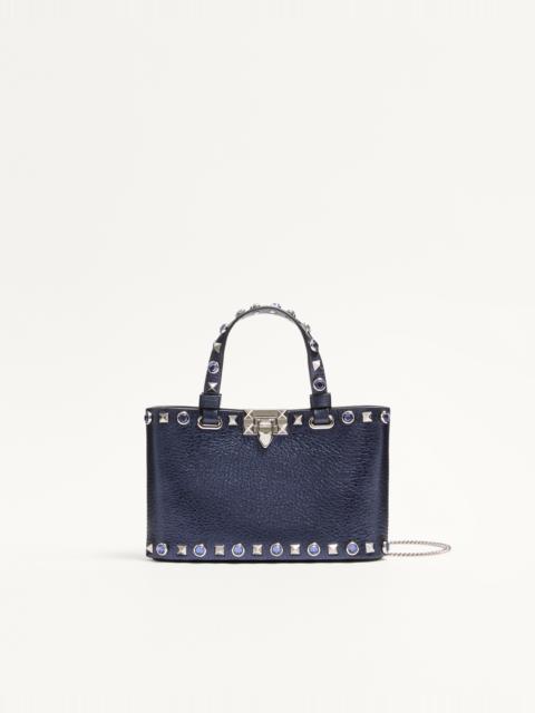 Valentino VALENTINO GARAVANI ROCKSTUD MINI SHOPPING BAG IN LAMINATED CALFSKIN