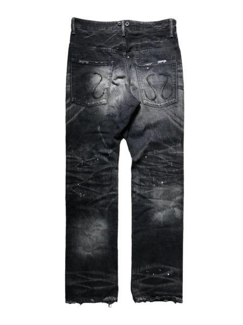 Other Designers If Six Was Nine - Civarize wash distressed paint splatter drop crotch jeans
