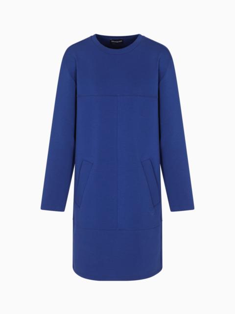 EMPORIO ARMANI DOUBLE JERSEY CREW-NECK DRESS
