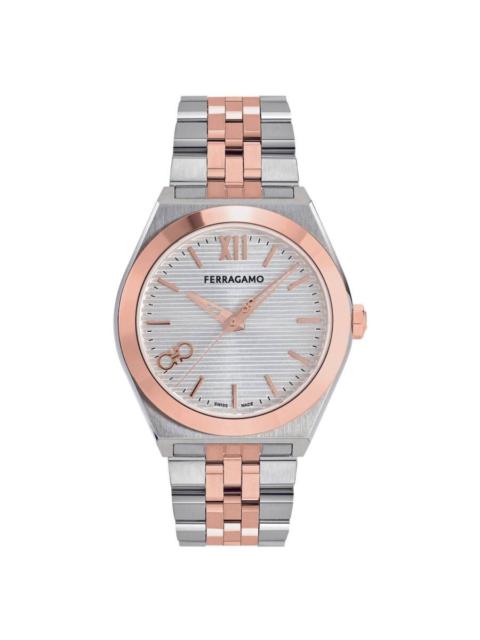 FERRAGAMO Ferragamo Vega Quartz Silver Dial Two-Tone Men's Watch SFKI01124