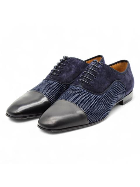 Greggo Leather and Suede Oxford Shoes Blue EU 44 US 11