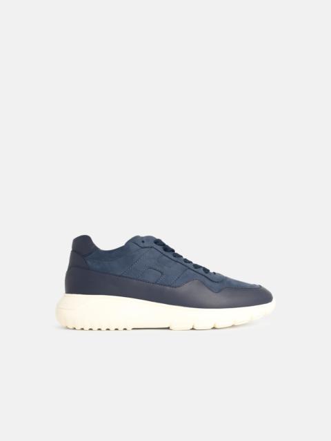 HOGAN 'INTERACTIVE3' NAVY LEATHER SNEAKERS
