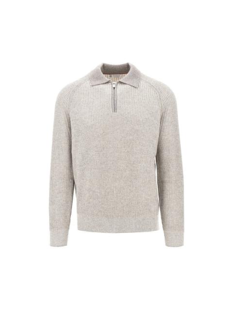 Brunello Cucinelli Brunello Cucinelli Cashmere Knit Polo Sweater Grey