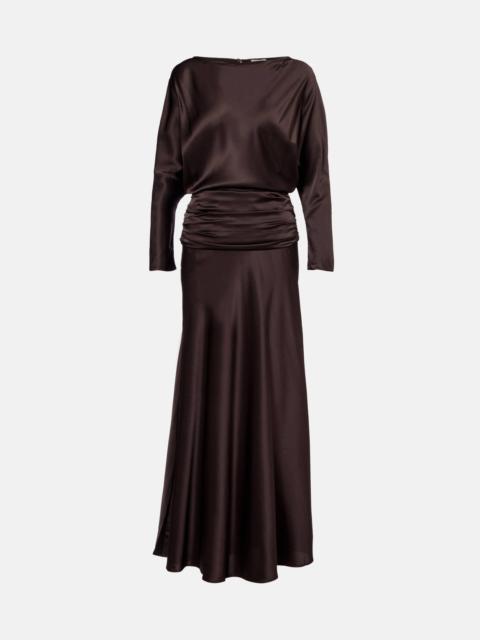 STAUD Freda ruched silk-blend gown