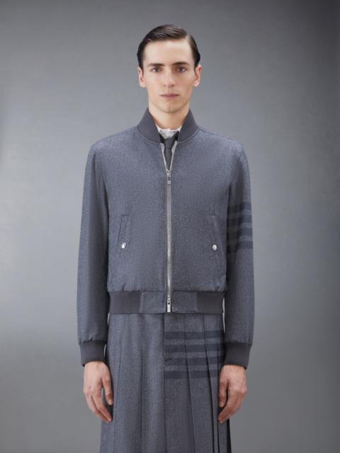 Thom Browne Medium Grey Wool Cashmere Flannel Blouson Tonal 4-Bar Jacket