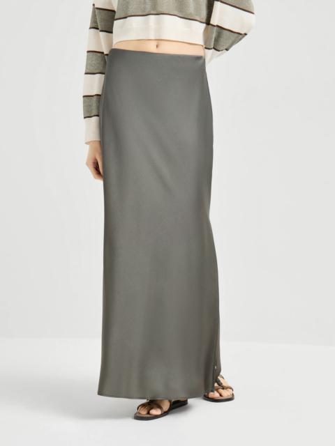 Brunello Cucinelli Satin cady fluid bias-cut skirt