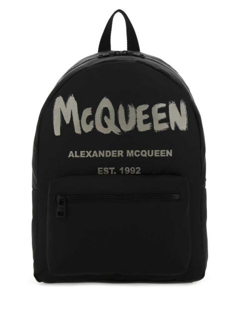 Alexander McQueen Alexander Mcqueen Men Black Canvas Metropolitan Backpack