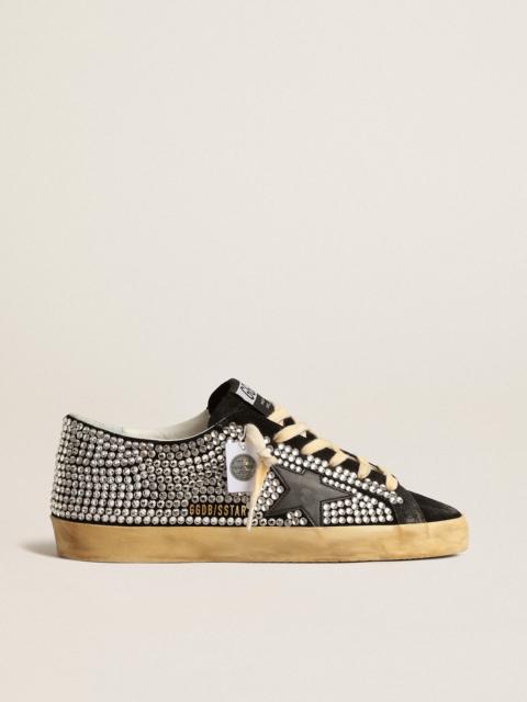 Golden Goose Super-Star LTD with Swarovski crystals and black leather star