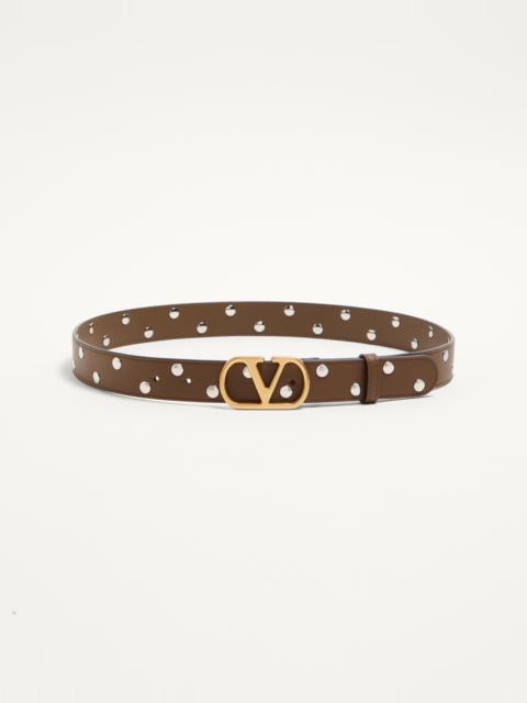 Valentino VLOGO SIGNATURE BELT IN SHINY CALFSKIN 30 MM