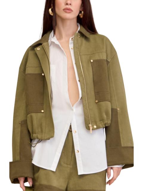 Cult Gaia Cult Gaia Anders Colorblock Utility Jacket in Rosemary Multi at Nordstrom
