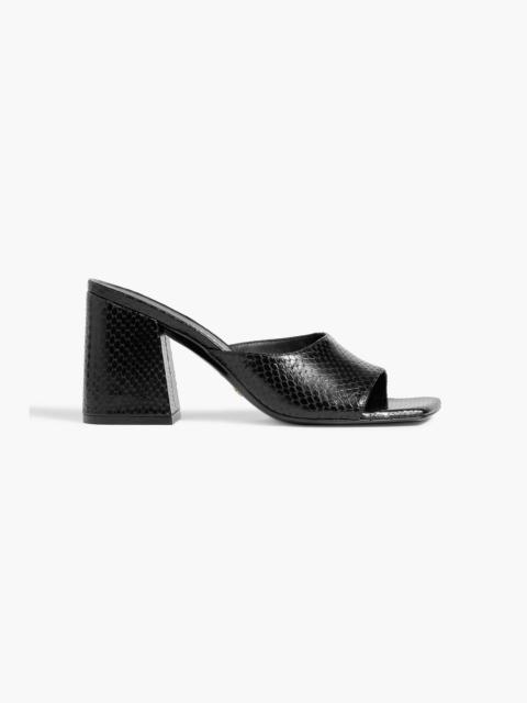 Stuart Weitzman Tia 85 lizard-effect leather sandals