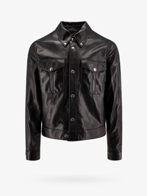 Versace Man Jacket Man Black Leather Jackets