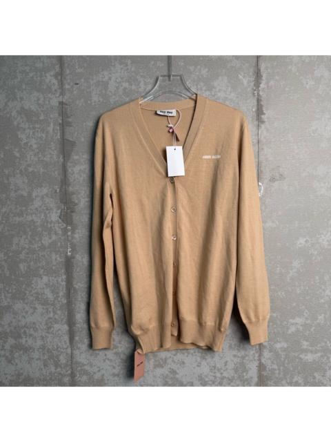 Miu Miu Miu Miu Milk Tea Color V-Neck Knit Cardigan