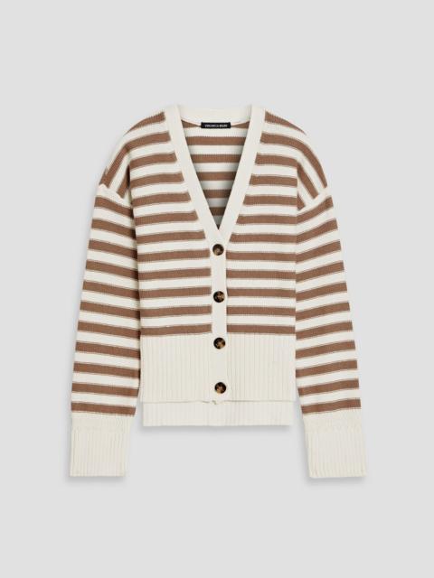 VERONICA BEARD Saylor striped cotton cardigan