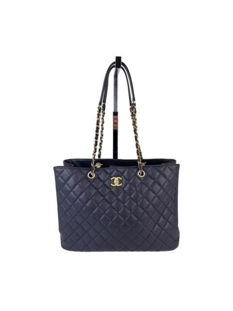 CHANEL Chanel Caviar Quilted Large Classic Shopping Blue Leather Tote