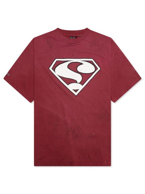 SAINT M×××××× SAINT DAMAGE S/S TEE - BURGUNDY