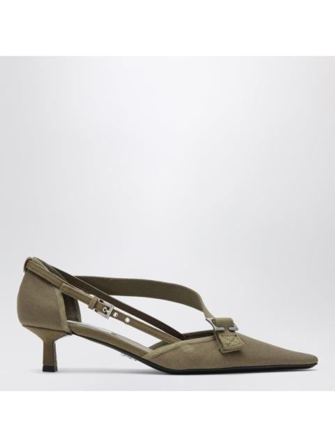 Prada Prada Canvas Pumps In Forest Color Women