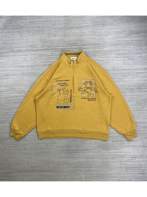 Other Designers Japanese Brand × The Simpsons × Vintage - Vintage 90s Simpson Sport Casual Halfzip Sweatshirt