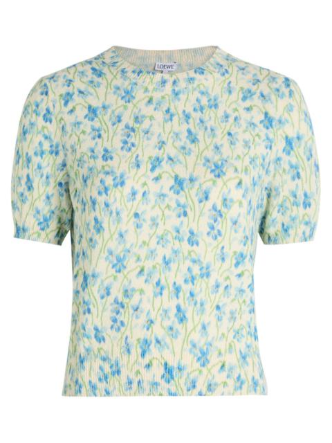 Loewe Loewe Floral-intarsia Textured Cotton-blend top