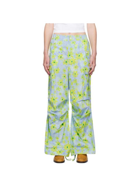 Marni Blue Floral Cargo Pants