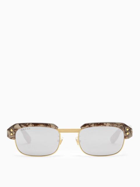 Gucci Rectangular Beige Sunglasses
