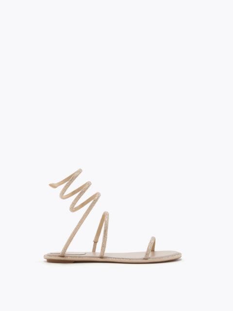 RENE CAOVILLA CLEO GOLD FLAT SANDAL 10
