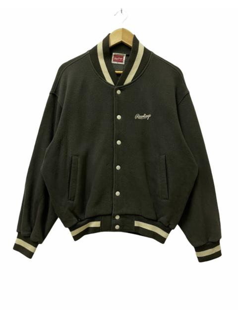 Other Designers Japanese Brand - Rawlings Mini Logo Varsity Jacket Brown
