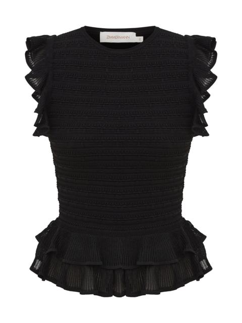Zimmermann LUNA LACE FRILL HALTER TOP