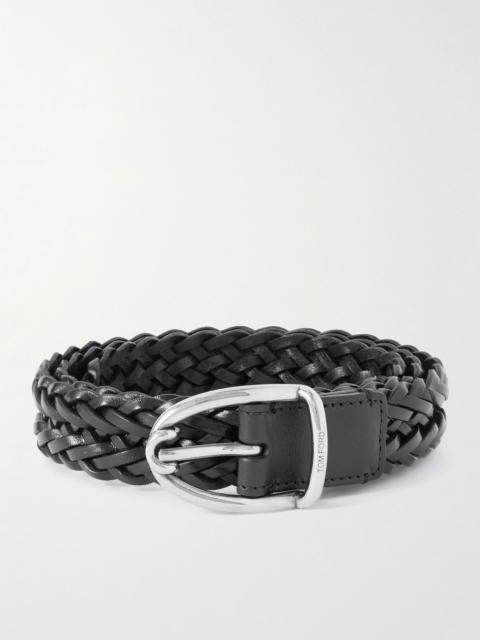TOM FORD 2.5cm Woven Leather Belt Black