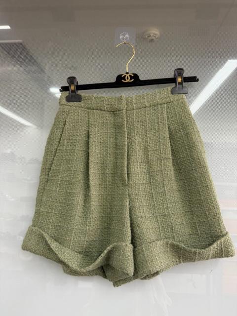 CHANEL Chanel Green Woven Shorts