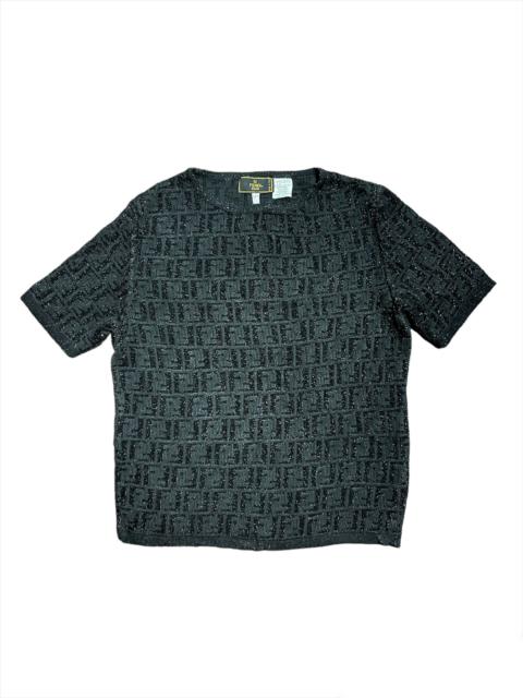 FENDI Luxury deals🔥Black glitter FF knit Fendi Maglia Shirt