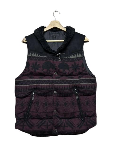 Vtg🔥In The Attic Puffer Vest Buttoned Skull Jacket