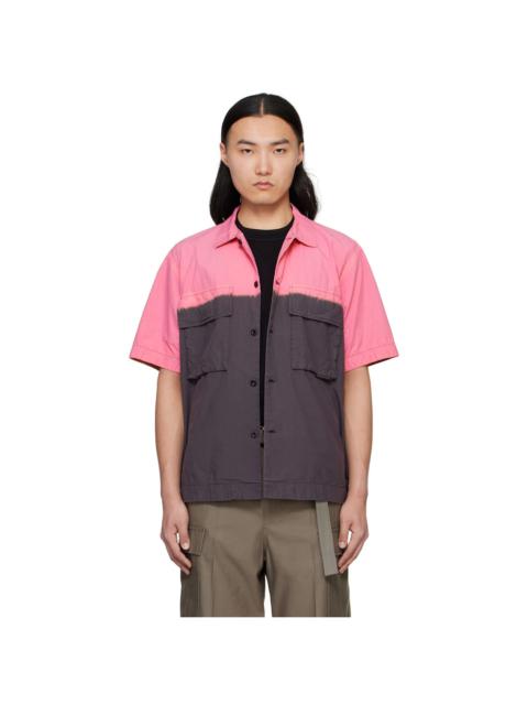 sacai Pink & Gray Garment Dye Shirt