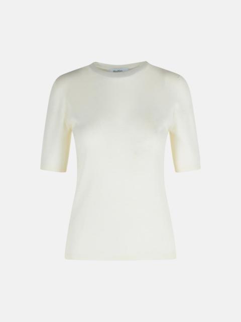 Max Mara 'GERICO' WHITE VIRGIN WOOL SWEATER