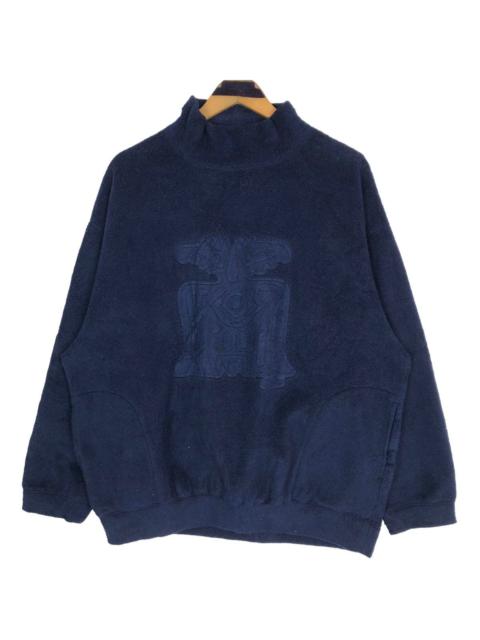 Other Designers Vintage Jiro Roland Mock Neck Fleece Sweater Embossed Logo