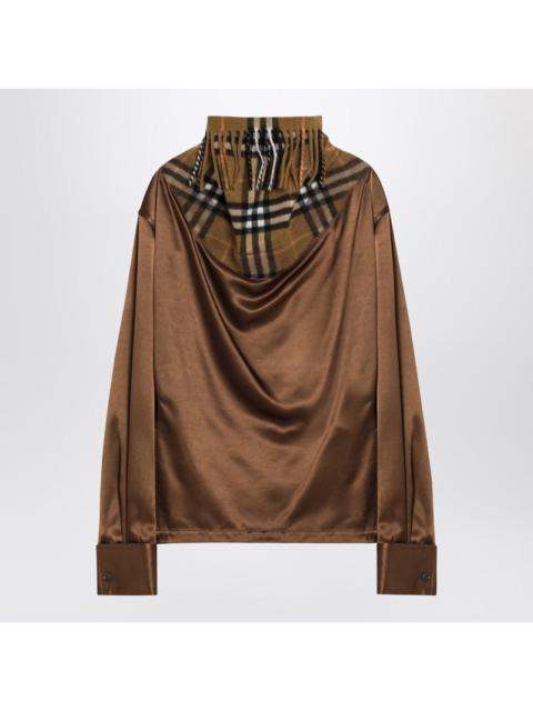 Burberry Satin Shirt With Check Panel Women
