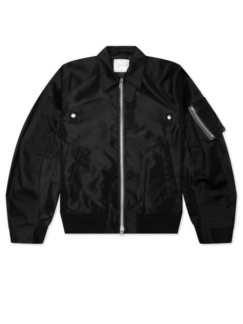 sacai COTTON CHINO X NYLON TWILL BLOUSON - BLACK