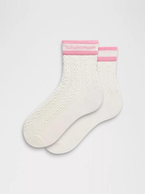 lululemon Unisex Cable-Knit Quarter Socks