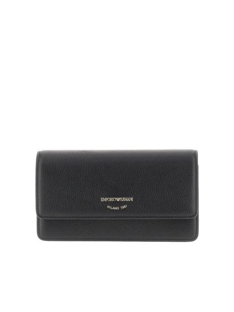 EMPORIO ARMANI Emporio Armani Grained Leather Clutch Black Women