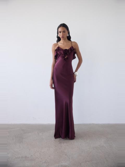 De La Vali ESPERANZA LONG DRESS IN EARTH SILK SATIN