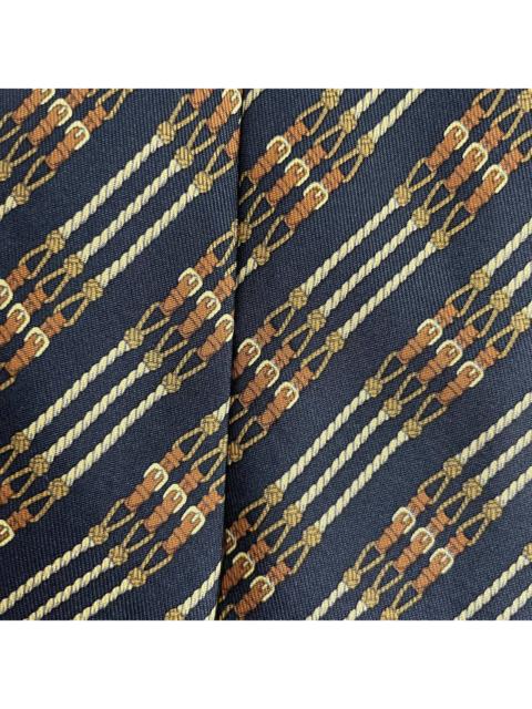 Hermès Hermes Paris Silk Tie 695 OA Belts Black