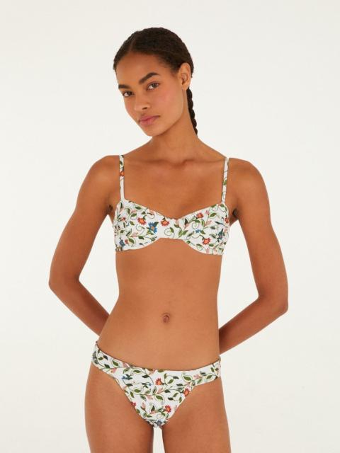 FARM RIO Off-White Stitched Garden Band Bikini Bottom