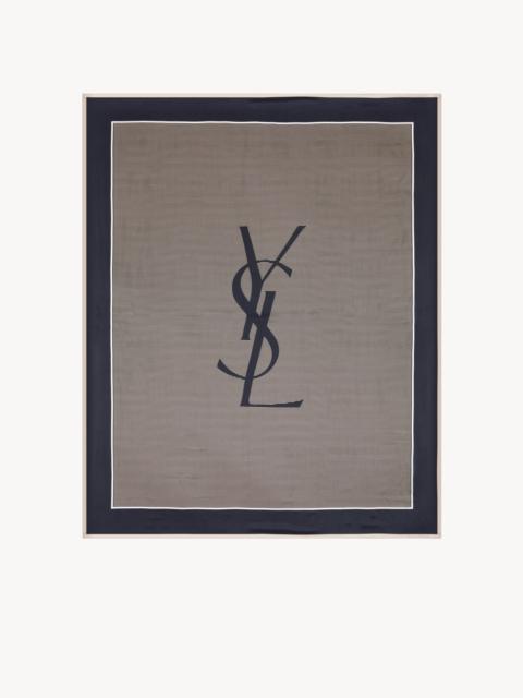 SAINT LAURENT CASSANDRE STRIPED STOLE IN SILK CHARMEUSE