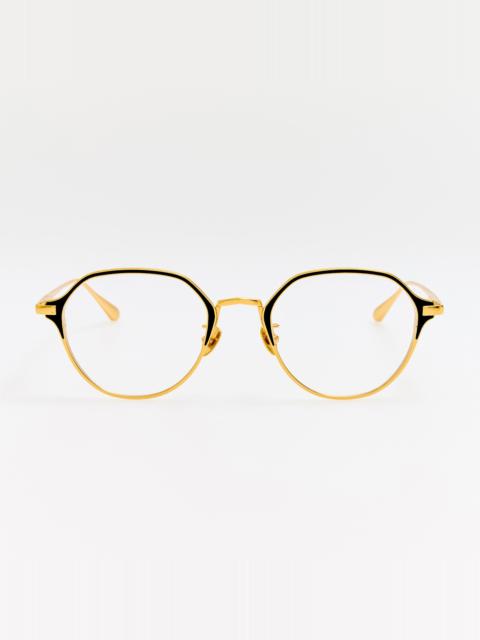 LINDA FARROW Wilson Optical in Satin Black and 22K Gold