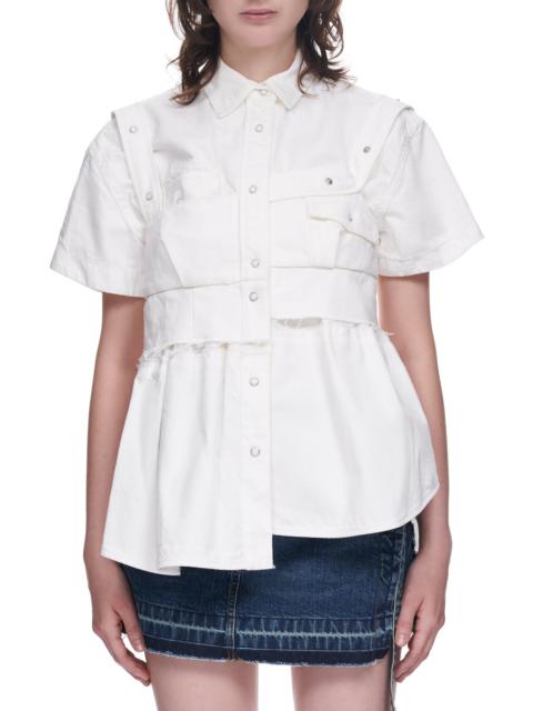 sacai Asymmetric Button Up Shirt