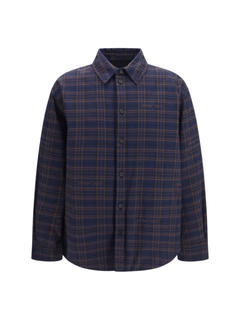 Off-White Off-white Oversized Padded Flannel Shirt Blue Graphite