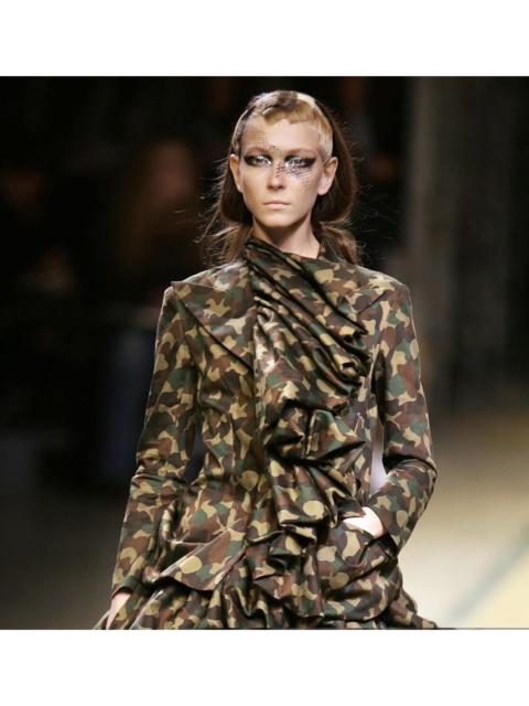 Yohji Yamamoto Yohji Yamamoto Runway Camouflage Ruffle Jacket