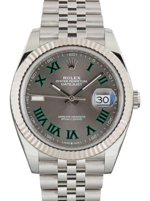 ROLEX Pre-Owned Jubilee Rolex Datejust 41 Ref 126334 Slate Wimbledon Dial